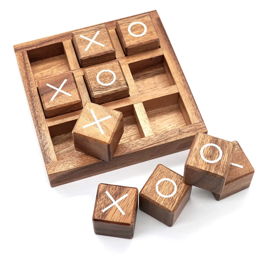 XO Wood Board Game Toy Leisure Parent-Child Interaction Game Board Chess Developing Intelligent Puzzle Game Educational Toys