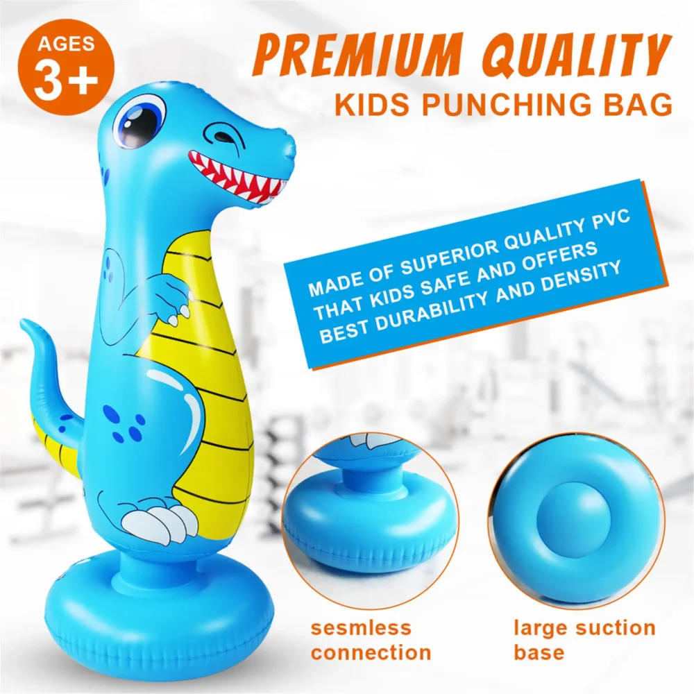 Boxing Iatable Punching Bag Kids Tumbler Children Games Sport Toys dinosaur Standing Sandbag For Boy Girls 5 6 7 8 9 10 Years - Image 3