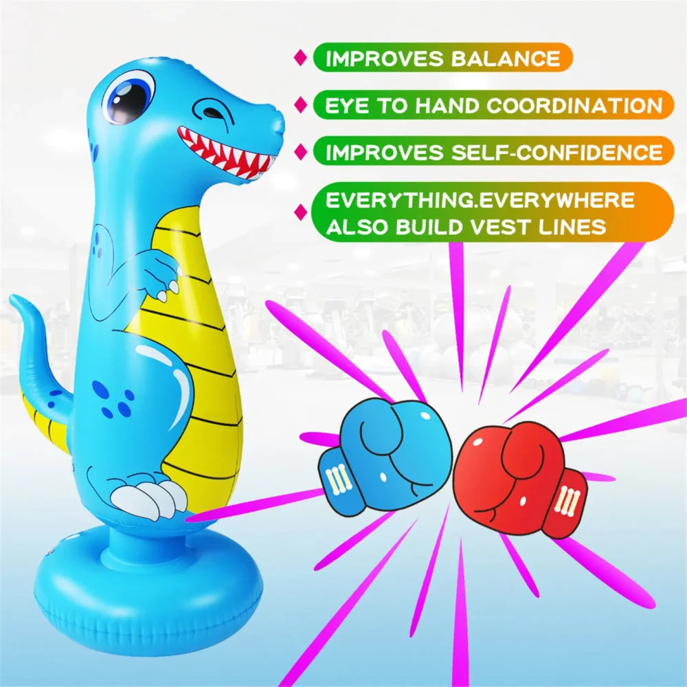 Boxing Iatable Punching Bag Kids Tumbler Children Games Sport Toys dinosaur Standing Sandbag For Boy Girls 5 6 7 8 9 10 Years - Image 2