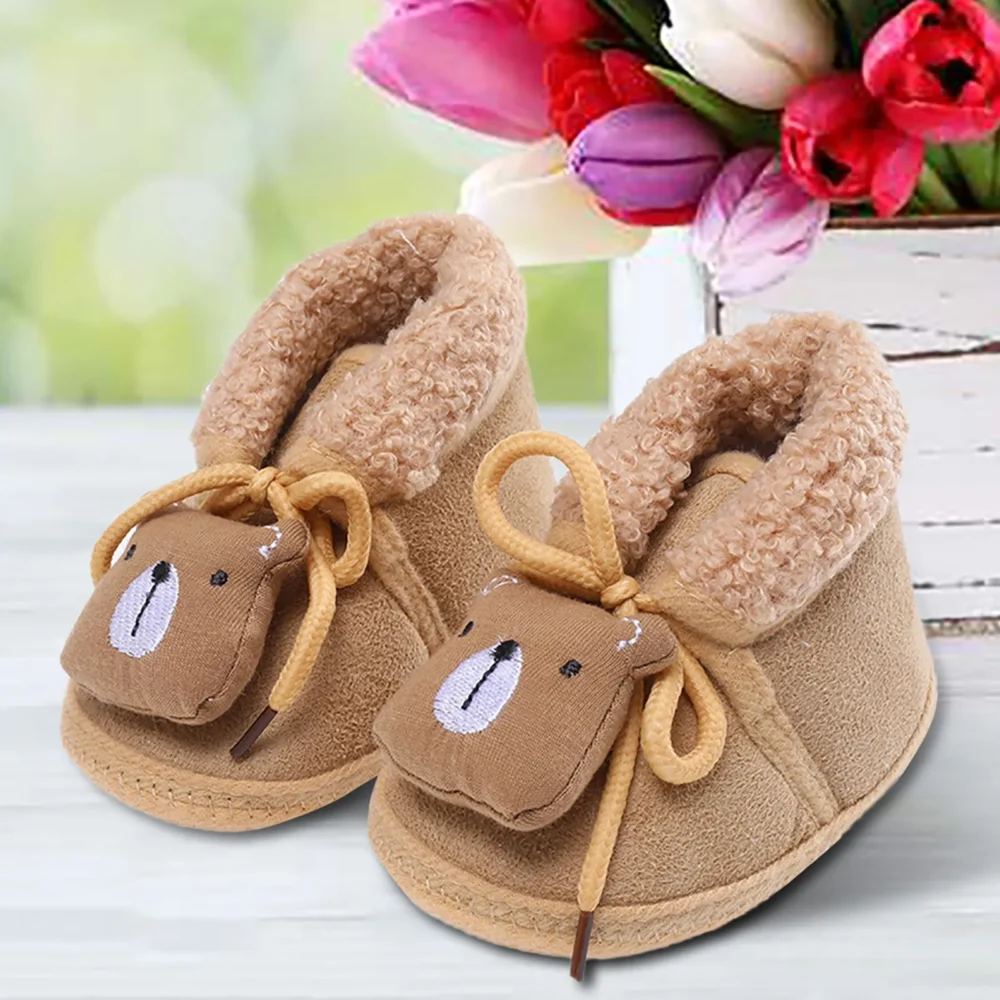 Newborn Baby Girl Plush Snow Booties Keep Warm Shoes Non-slip Sneaker Walking Soft-soled Breathable Heart Wings First Walkers - Image 23