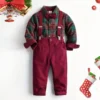 Baby Boy Knitted Clothes Boy'S Christmas Style Gentleman Outfit Formal Wear For Speech Performance Preschool Boys Outfits - Wine - 1-2 Years - CN