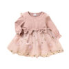 2022-10-11 Lioraitiin 0-3Years Toddler Girl Autumn Sweet Dress Long Sleeve Round Neck Flower Patchwork A-Line Dress with Bow - Image 7