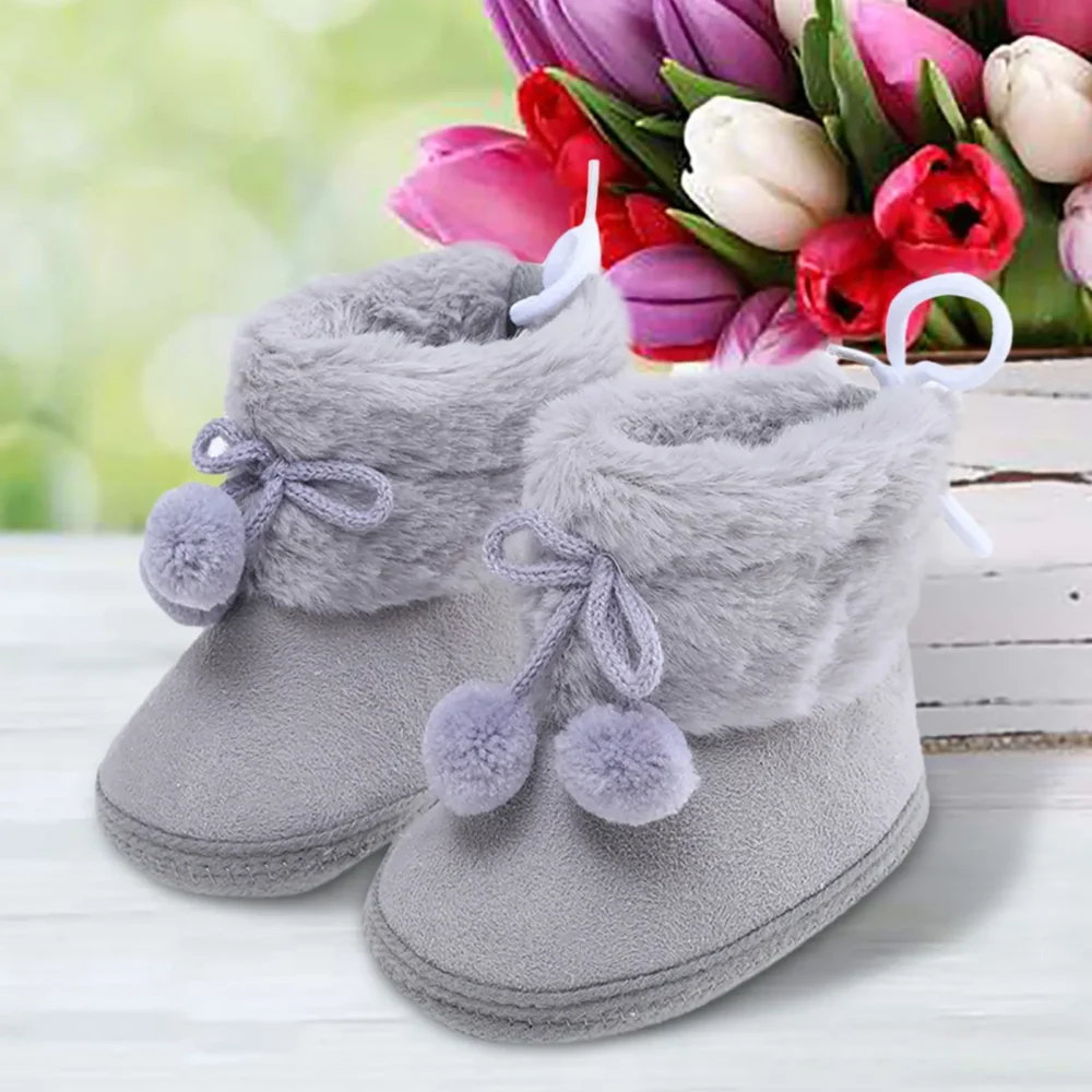 Newborn Baby Girl Plush Snow Booties Keep Warm Shoes Non-slip Sneaker Walking Soft-soled Breathable Heart Wings First Walkers - Image 20