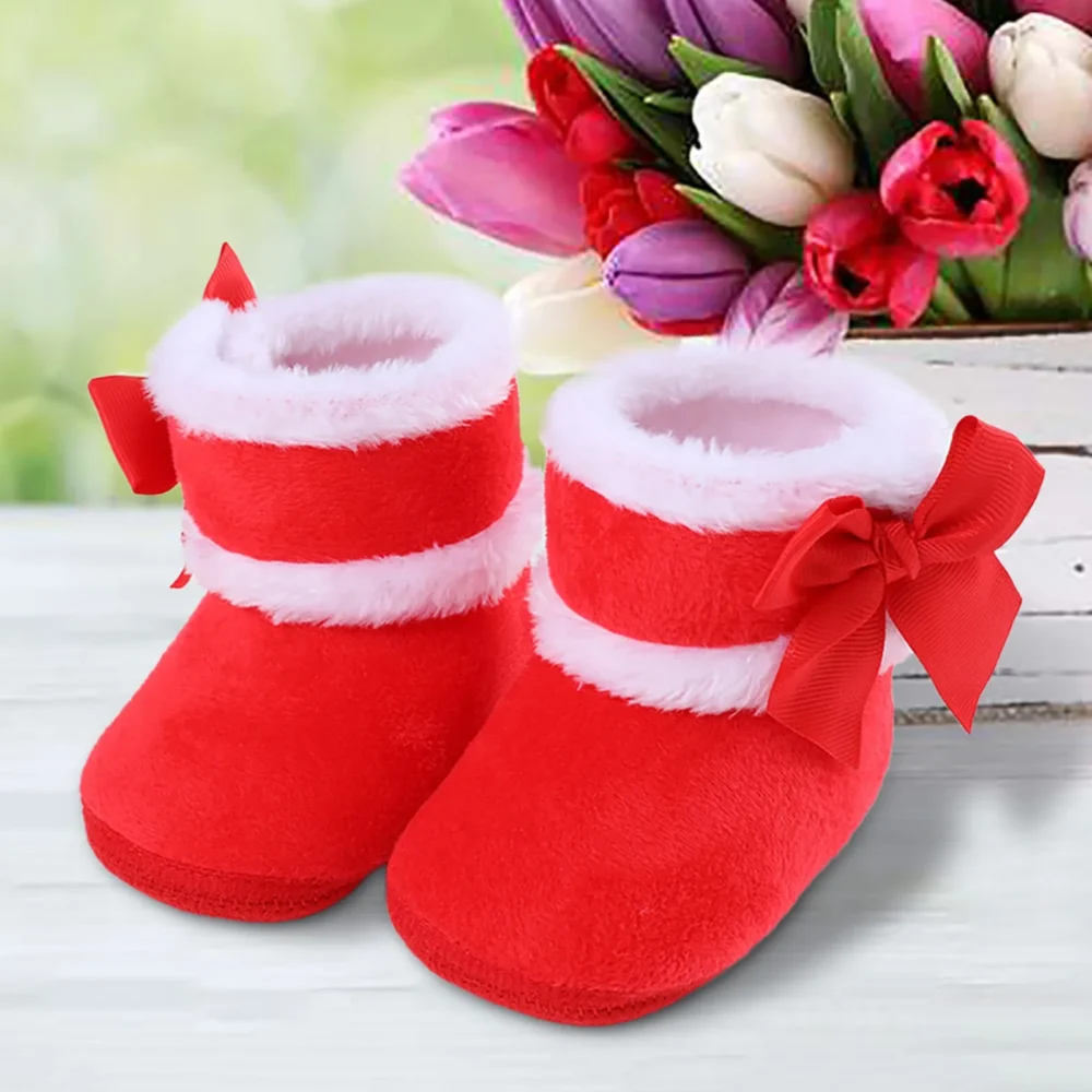 Newborn Baby Girl Plush Snow Booties Keep Warm Shoes Non-slip Sneaker Walking Soft-soled Breathable Heart Wings First Walkers - Image 24