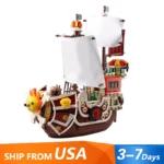 2000PCS Creative Thousand Sunny Ship Model Building Block Cartoon Anime 9 Figures Pirate Boat Brick Toys Christmas Gifts for Kid