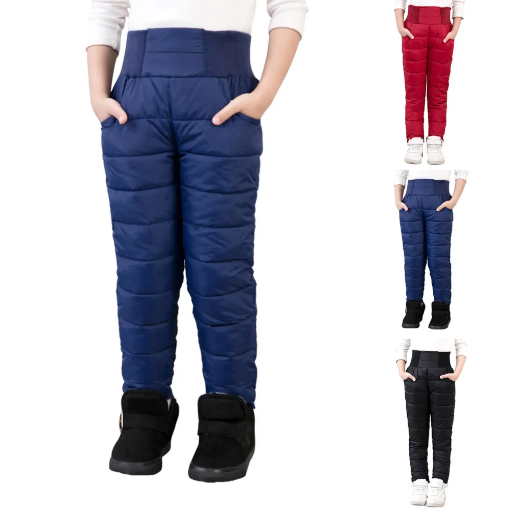 Little Girls Boys Solid Snow Pants Thick Winter Warm Kids Pants Baby Snowsuit 1218 Months Insulated Overalls Ski Set for Boys - Image 5