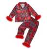 2024-08-02 Lioraitiin Toddler Baby Girl 2Pcs Christmas Pajamas Long Sleeve Feather Trim Shirt + Pants Set Sleepwear - Red - 14T - United States