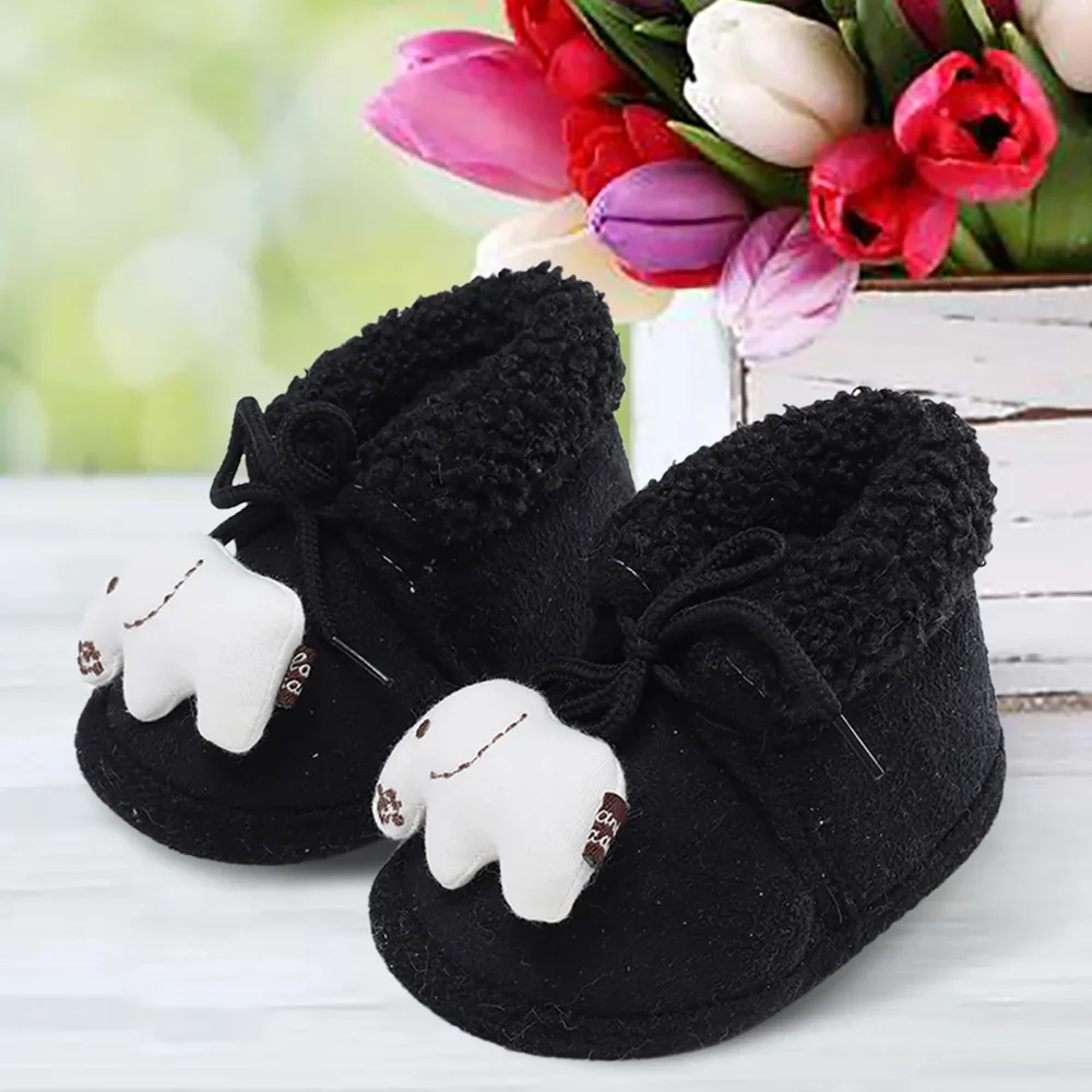 Newborn Baby Girl Plush Snow Booties Keep Warm Shoes Non-slip Sneaker Walking Soft-soled Breathable Heart Wings First Walkers - Image 22