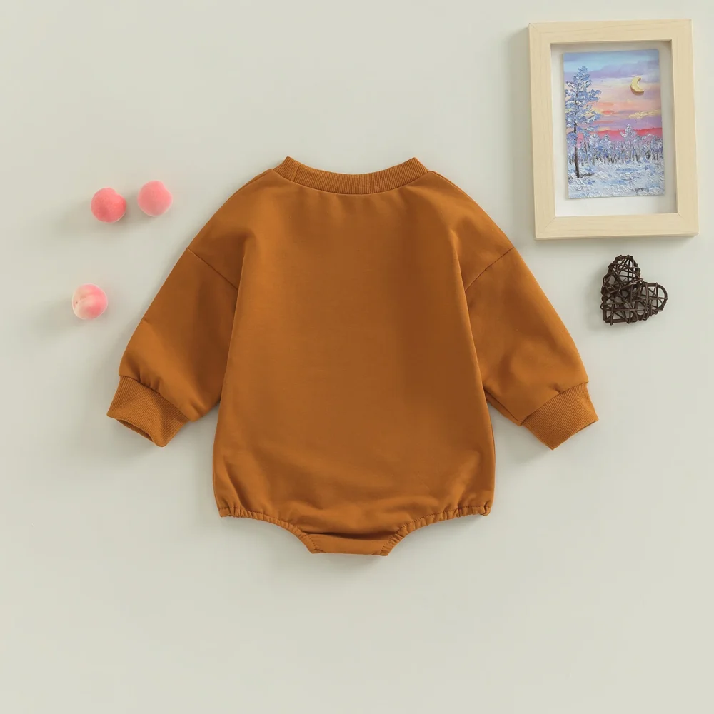 Citgeett Spring Autumn Infant Baby Boys Girls Jumpsuit Letter Print Long Sleeve Bodysuit Fall Clothes - Image 3