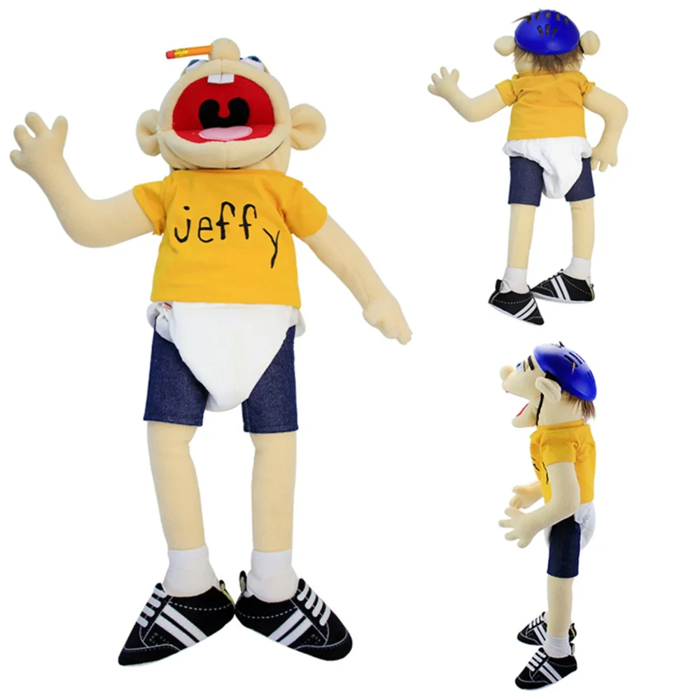 60cm Large Jeffy Boy Hand Puppet Plush Toys Removable Children Soft Doll Talk Show Party Props Puppet Stuffed Doll For Kids Gift - Image 11