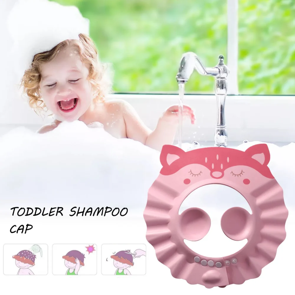 Baby Shower Cap Baby Bathing Cap With Ear Protection Wash Bath Shield Visor Hat Adjustable Bathing Tub Head Protector For - Image 2