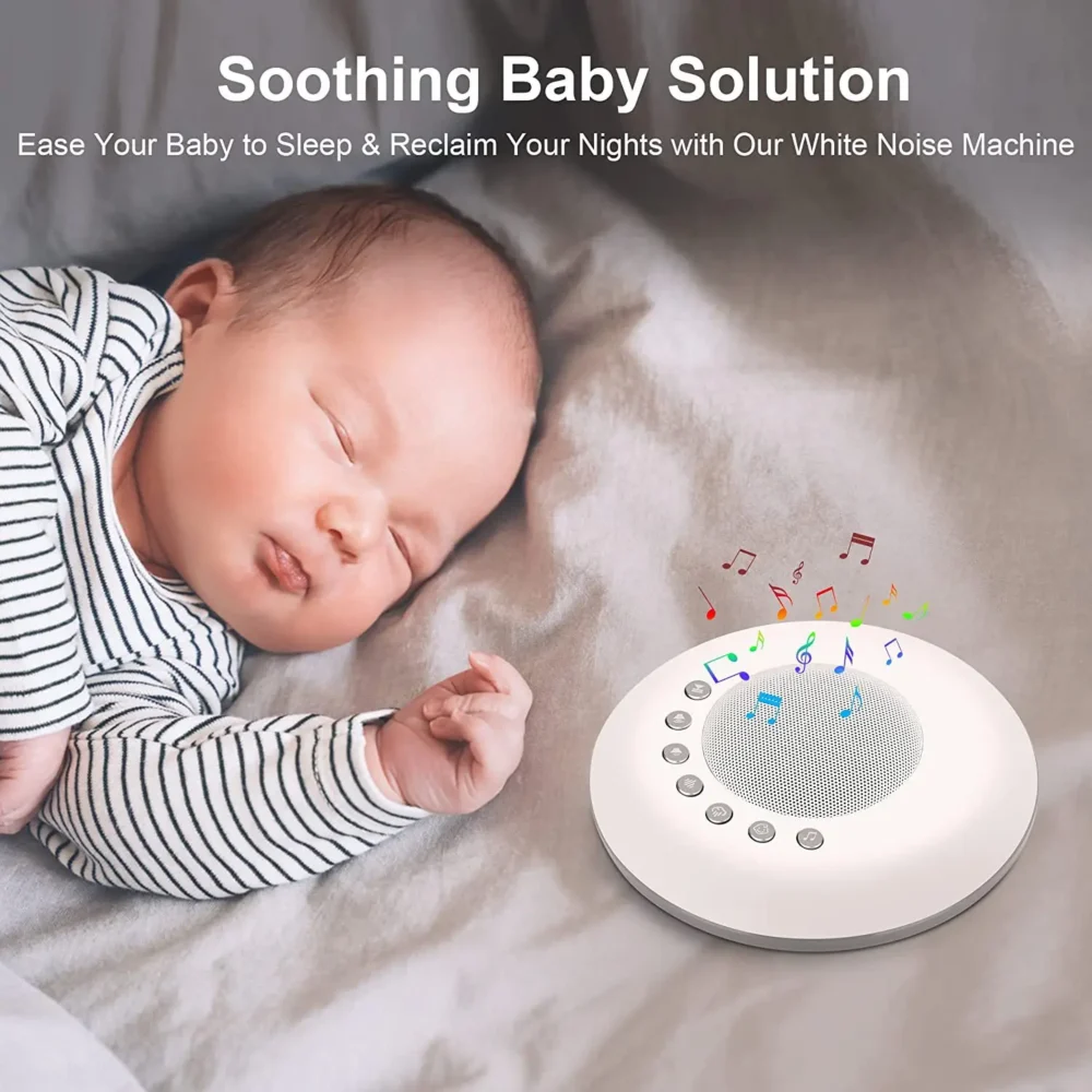 Baby White Noise Sound Machine Built-in 28 Soothing Sounds 4 Timer & Memory Function USB Rechargeable Portable Sleep Aid Device - Image 3