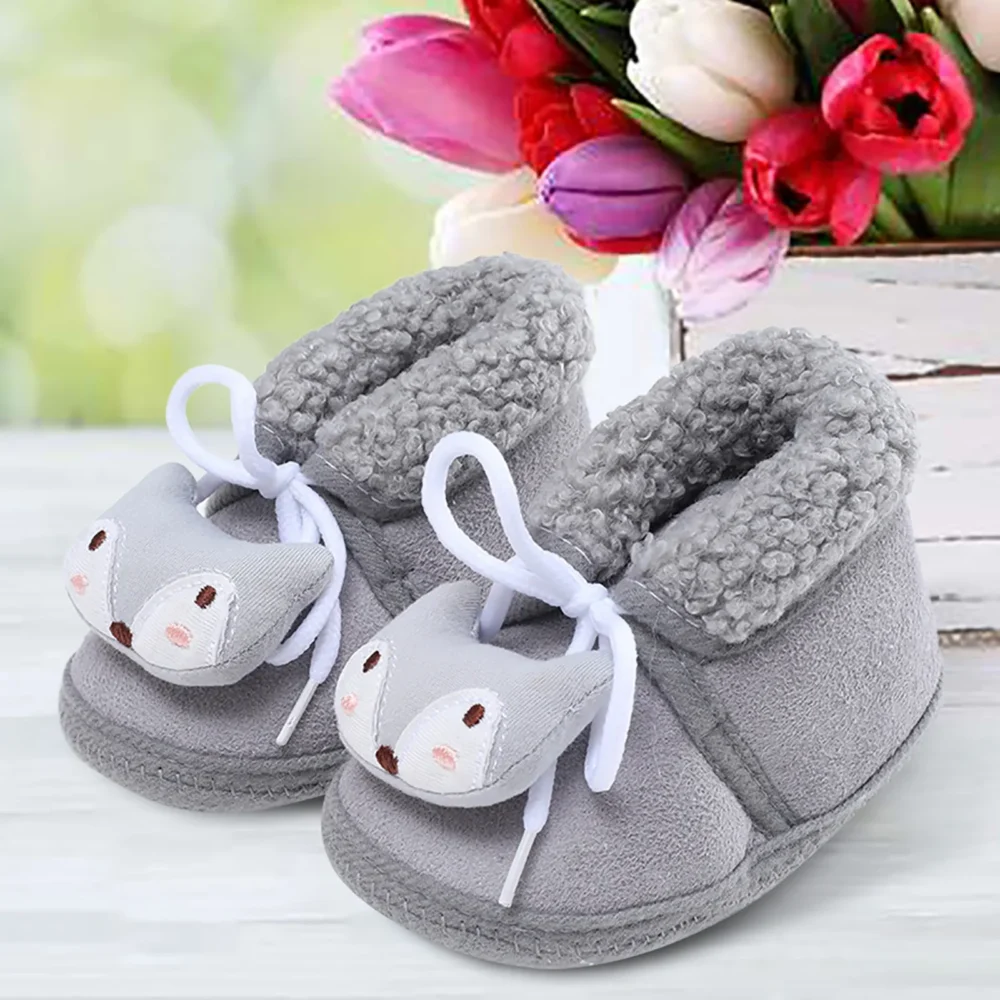 Newborn Baby Girl Plush Snow Booties Keep Warm Shoes Non-slip Sneaker Walking Soft-soled Breathable Heart Wings First Walkers - Image 11