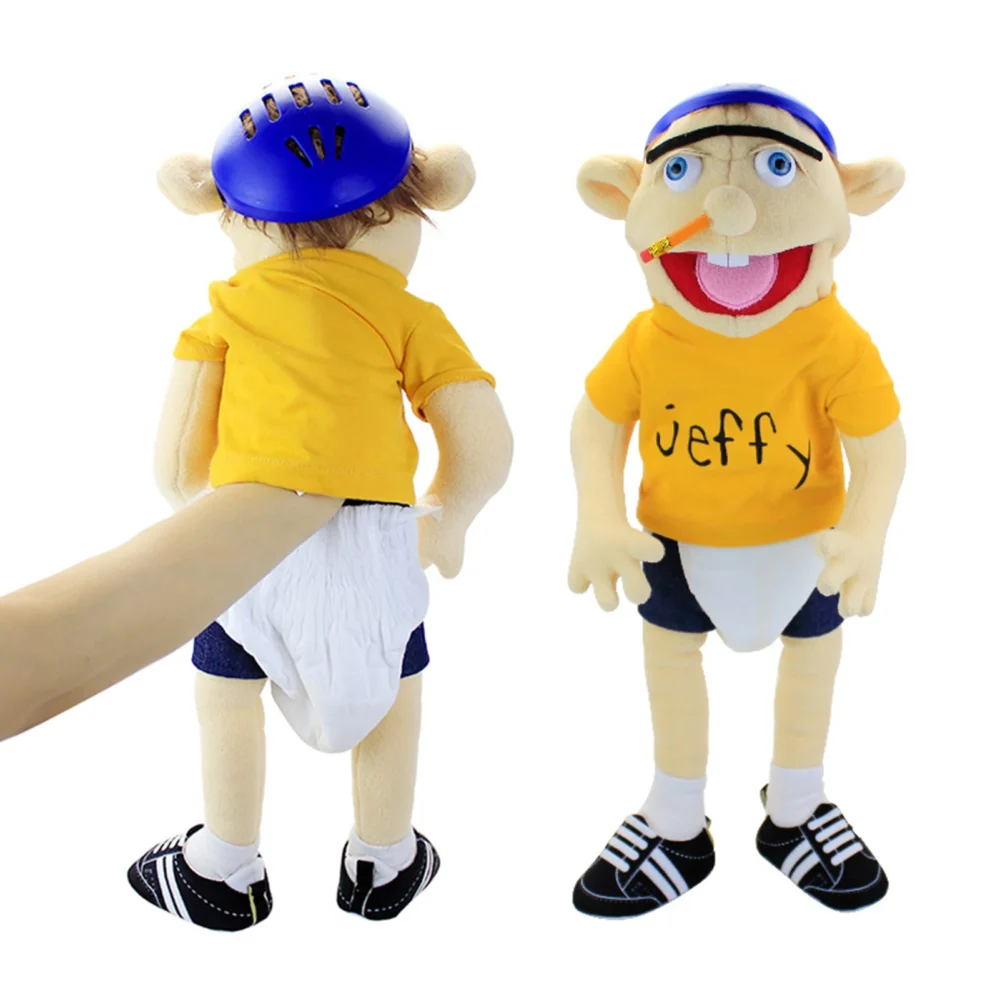 60cm Large Jeffy Boy Hand Puppet Plush Toys Removable Children Soft Doll Talk Show Party Props Puppet Stuffed Doll For Kids Gift - Image 12