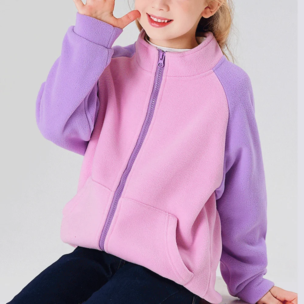 Girls Size 5 Clothes Kids Boys Girls Full Zip Polar Fleece Jacket Toddler Coat Long Sleeve Big Girls Shirts