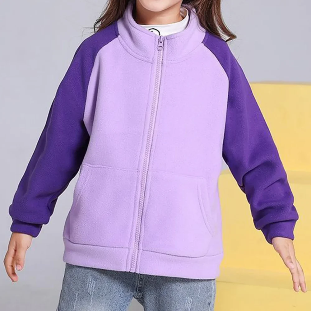 Girls Size 5 Clothes Kids Boys Girls Full Zip Polar Fleece Jacket Toddler Coat Long Sleeve Big Girls Shirts - Image 4