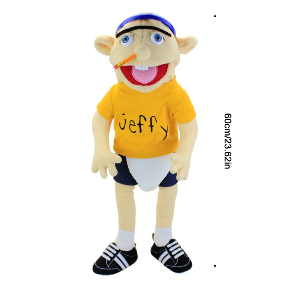 60cm Large Jeffy Boy Hand Puppet Plush Toys Removable Children Soft Doll Talk Show Party Props Puppet Stuffed Doll For Kids Gift - Image 6