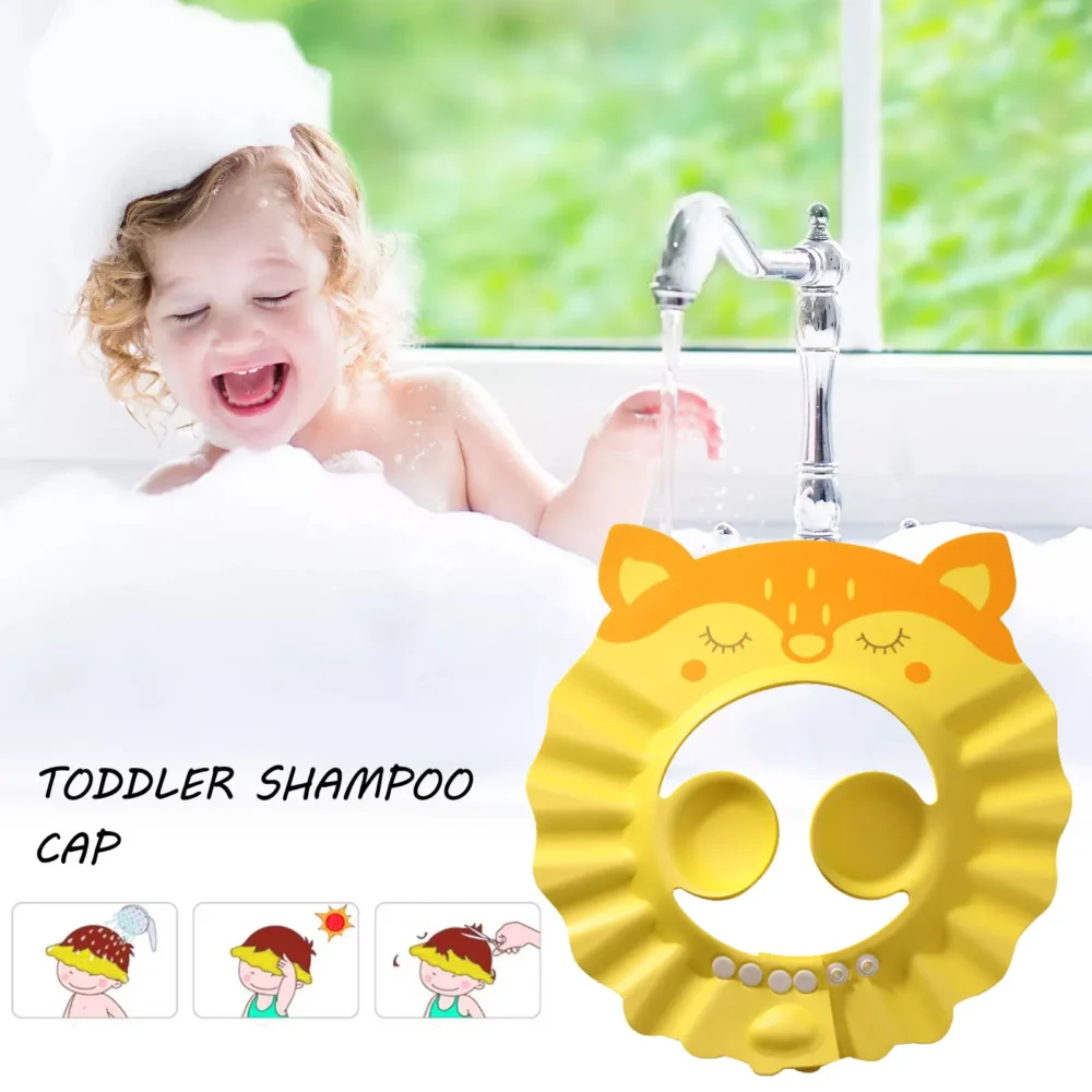 Baby Shower Cap Baby Bathing Cap With Ear Protection Wash Bath Shield Visor Hat Adjustable Bathing Tub Head Protector For - Image 3