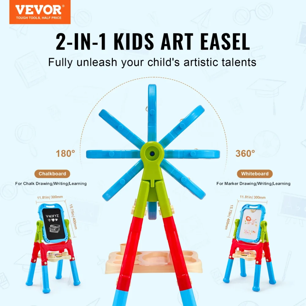 VEVOR Children Magnetic Drawing Board Painting Art Easel with Chalkboard Wordpad Baby Color Graffiti Drawing Toys Gift for Kids - Image 2