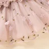 2022-10-11 Lioraitiin 0-3Years Toddler Girl Autumn Sweet Dress Long Sleeve Round Neck Flower Patchwork A-Line Dress with Bow - Image 4