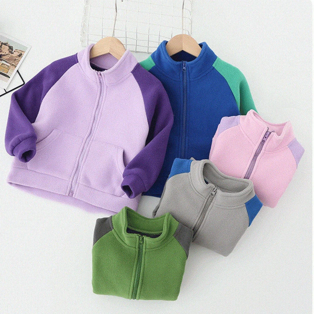 Girls Size 5 Clothes Kids Boys Girls Full Zip Polar Fleece Jacket Toddler Coat Long Sleeve Big Girls Shirts - Image 6