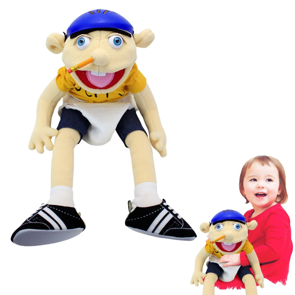 60cm Large Jeffy Boy Hand Puppet Plush Toys Removable Children Soft Doll Talk Show Party Props Puppet Stuffed Doll For Kids Gift - Image 18