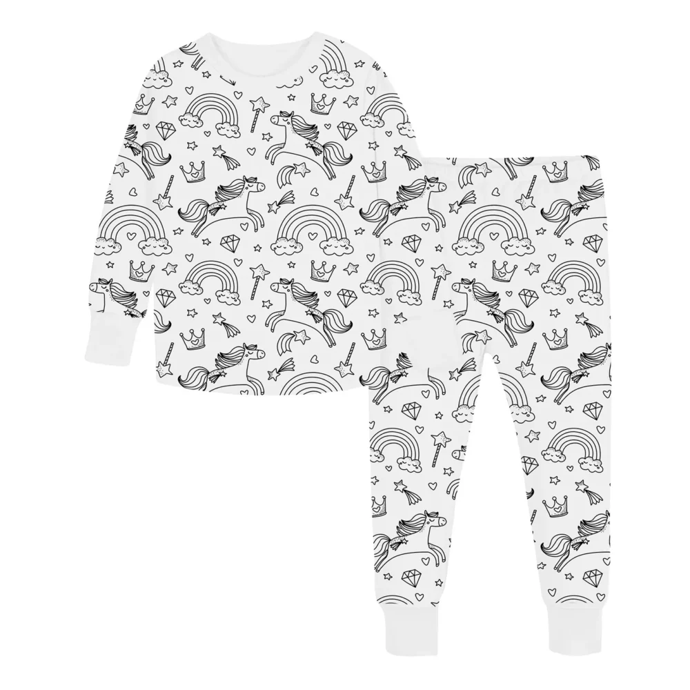 DIY New Born Clothes For Girls Kid Hand Painted Homewear Set Colouring Pajama Sets For Boy And Girl Can Play Winter Clothes Teen - Image 4