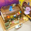 Spongebob Patrick Star Cartoon Krusty Krab Restaurant with Light Building Blocks Creative Figure Model Light Bricks Toys Gift - Image 3