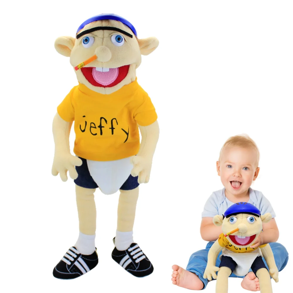 60cm Large Jeffy Boy Hand Puppet Plush Toys Removable Children Soft Doll Talk Show Party Props Puppet Stuffed Doll For Kids Gift - Image 19