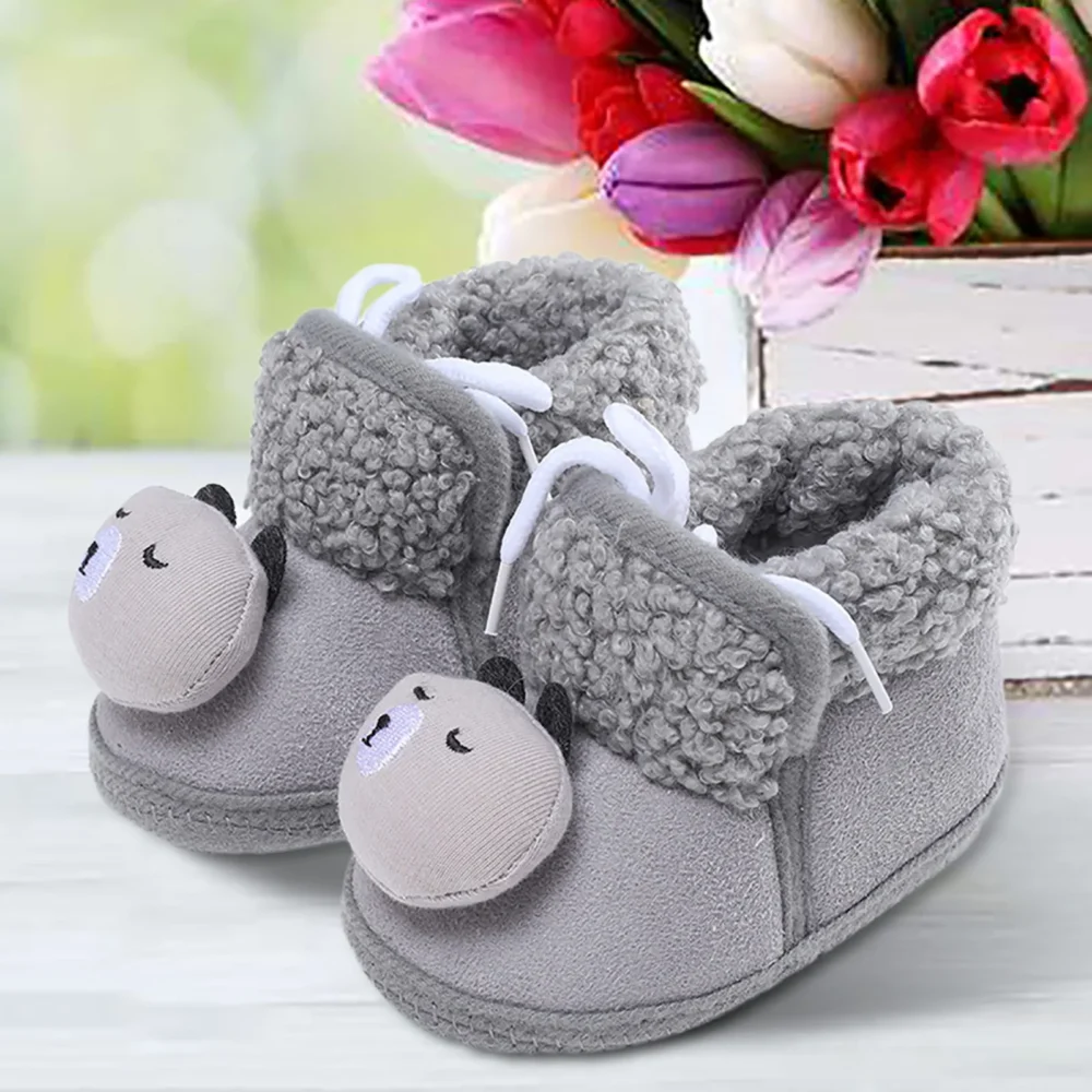 Newborn Baby Girl Plush Snow Booties Keep Warm Shoes Non-slip Sneaker Walking Soft-soled Breathable Heart Wings First Walkers - Image 28