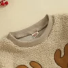 2023-09-07 Lioraitiin 0-24M Baby Boys Girls Christmas Rompers Long Sleeve O-Neck Reindeer Embroidery Fleece Jumpsuits Bodysuits - Image 5